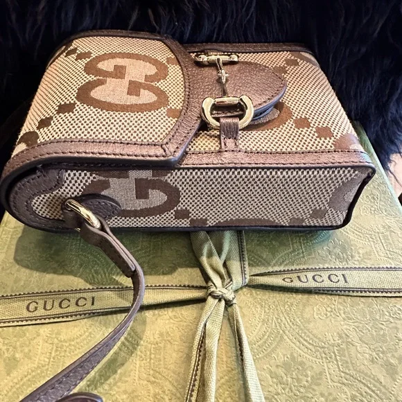 Gucci Horsebit 1955 Jumbo GG mini bag in Perfect Condition - Picture 7 of 9